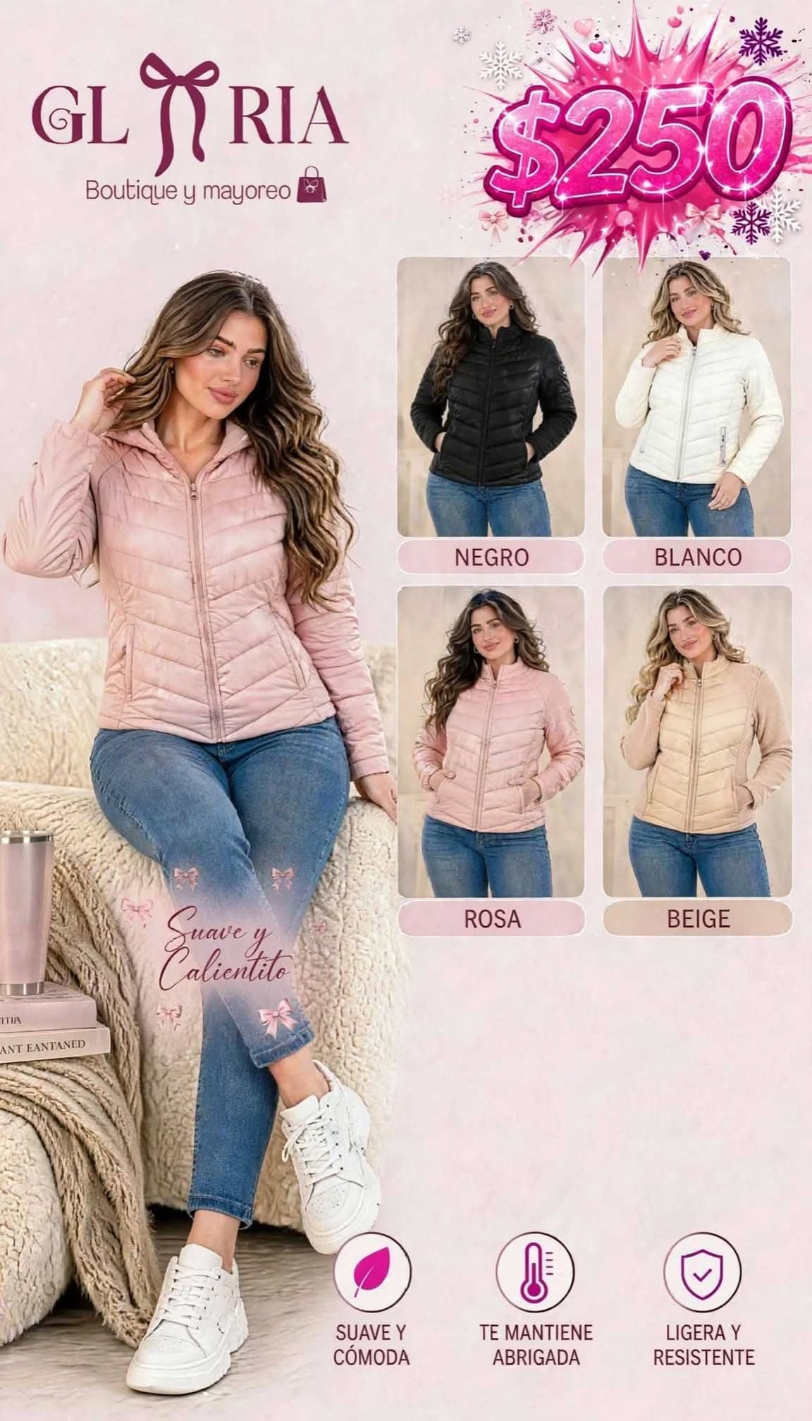 Chamarra acolchada ligera para mujer Gloria